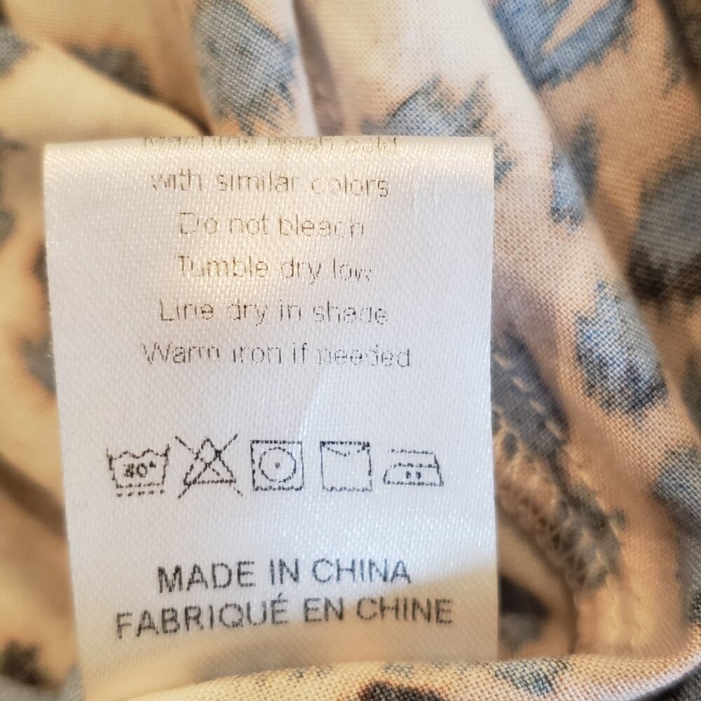 Strapless sun dress with a blue and tan animal print  Size Small - Picture 6 of 8